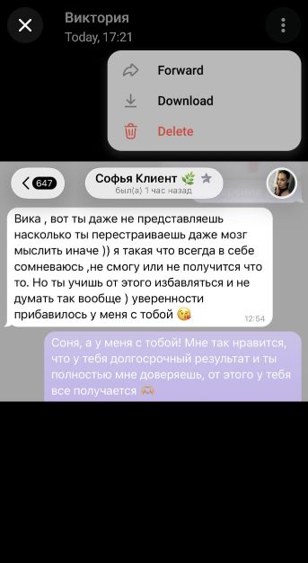 Отзыв участницы Софьи о сопровождении Виктории